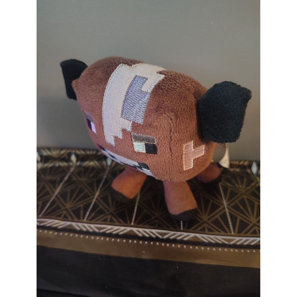 Minecraft Baby Cow Plush Jinx Mojang 2014 Brown Pixelated Stuffed Animal Toy